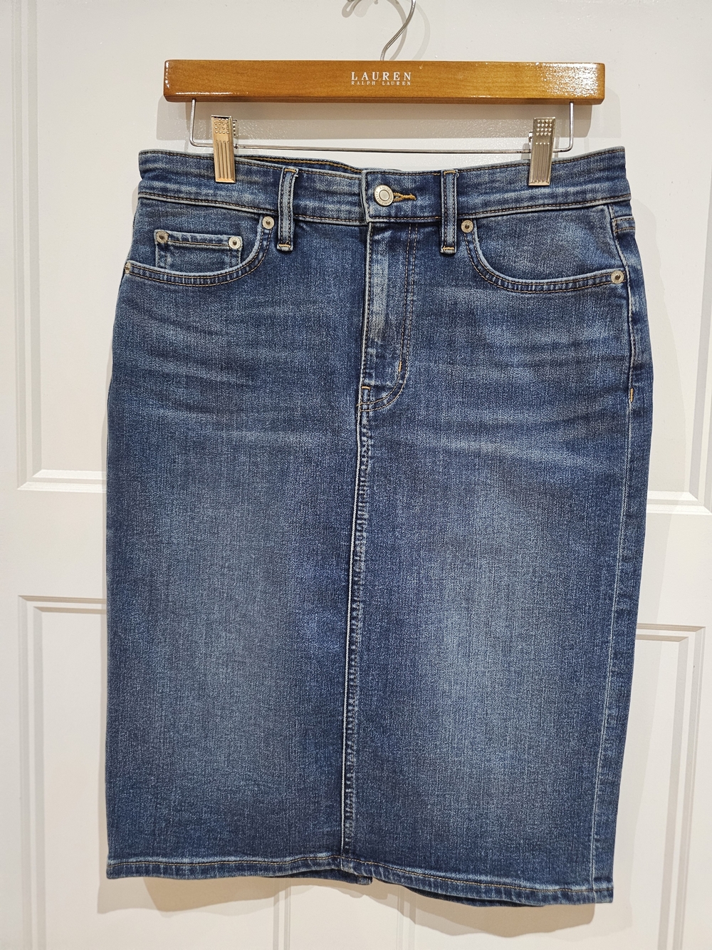 Ralph Lauren Sporty Denim Pencil Skirt
